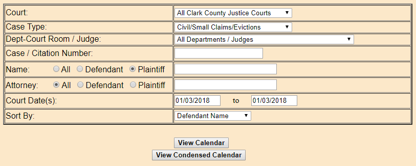 Clark County Justice Court Records Inquiry Lps Clark County Nevada